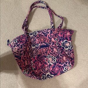 Vera Bradley Pink and Navy Floral Tote